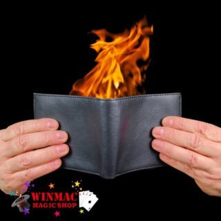 Magician fire wallet producing real flames