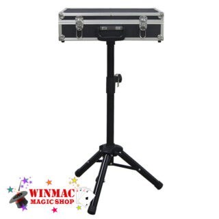 Portable magician suitcase table with adjustable tripod stand for stage performances