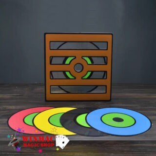 Color changing magic discs with frame and silks for stage magic tricks