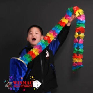 Colorful polypropylene flower chain used in magic tricks for stage performances