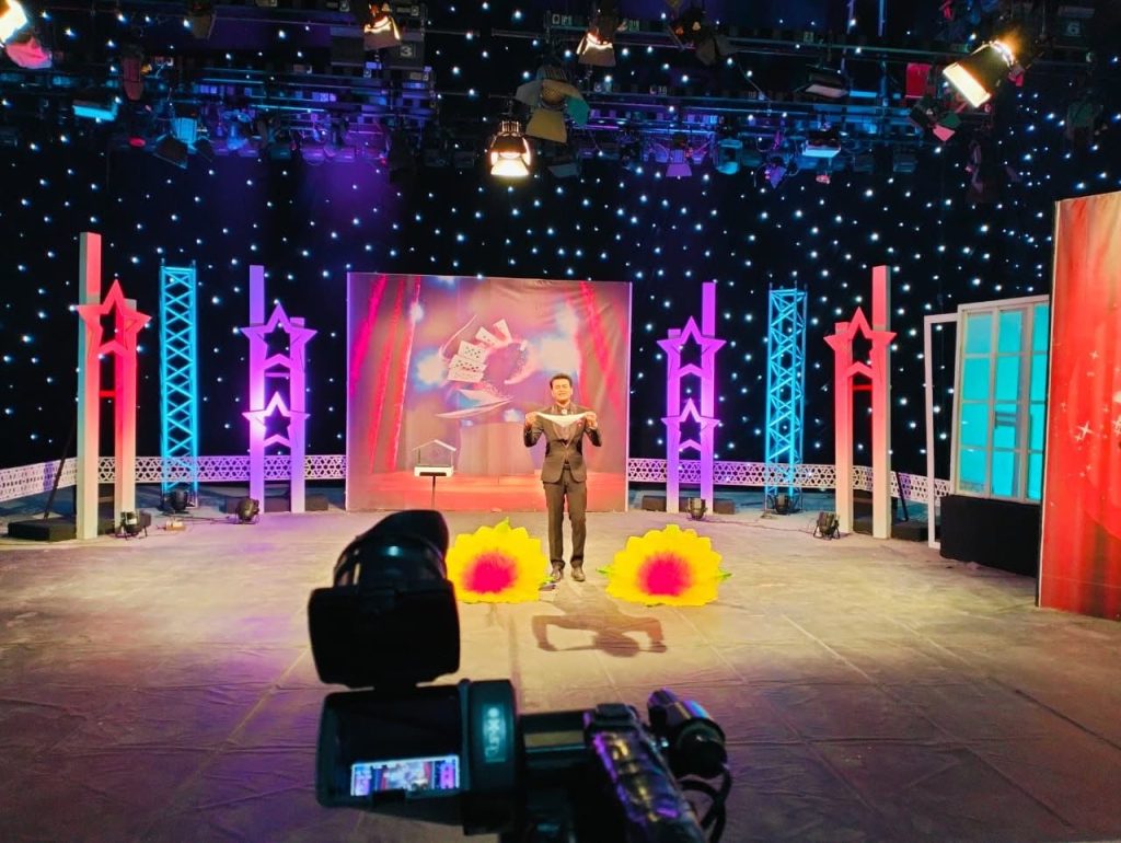 Prince Harun performing on television in Bangladesh