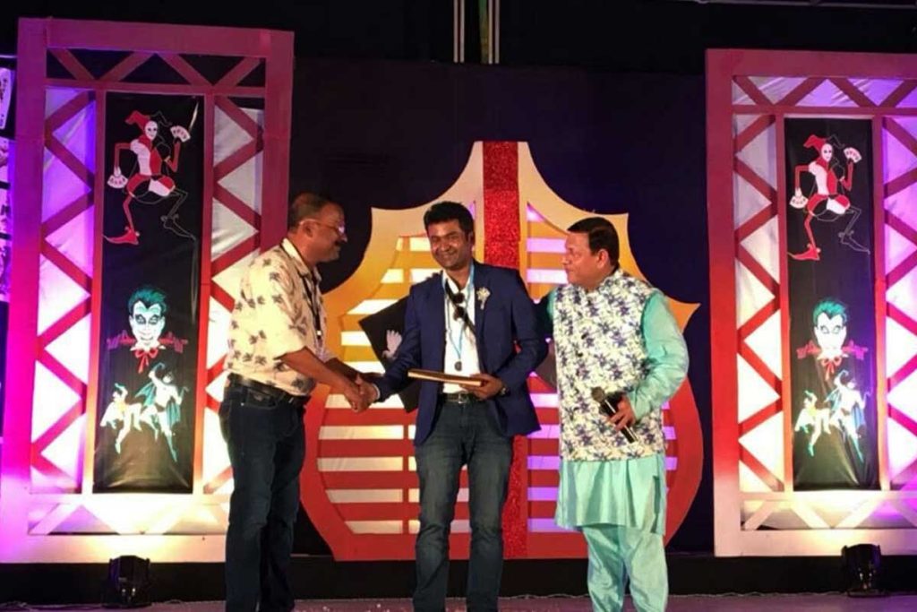 Prince Harun Professional Magician in Bangladesh receiving an international magic award in india