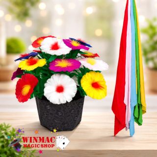 Appearing Flower Pot From Silks Stage Magic Trick