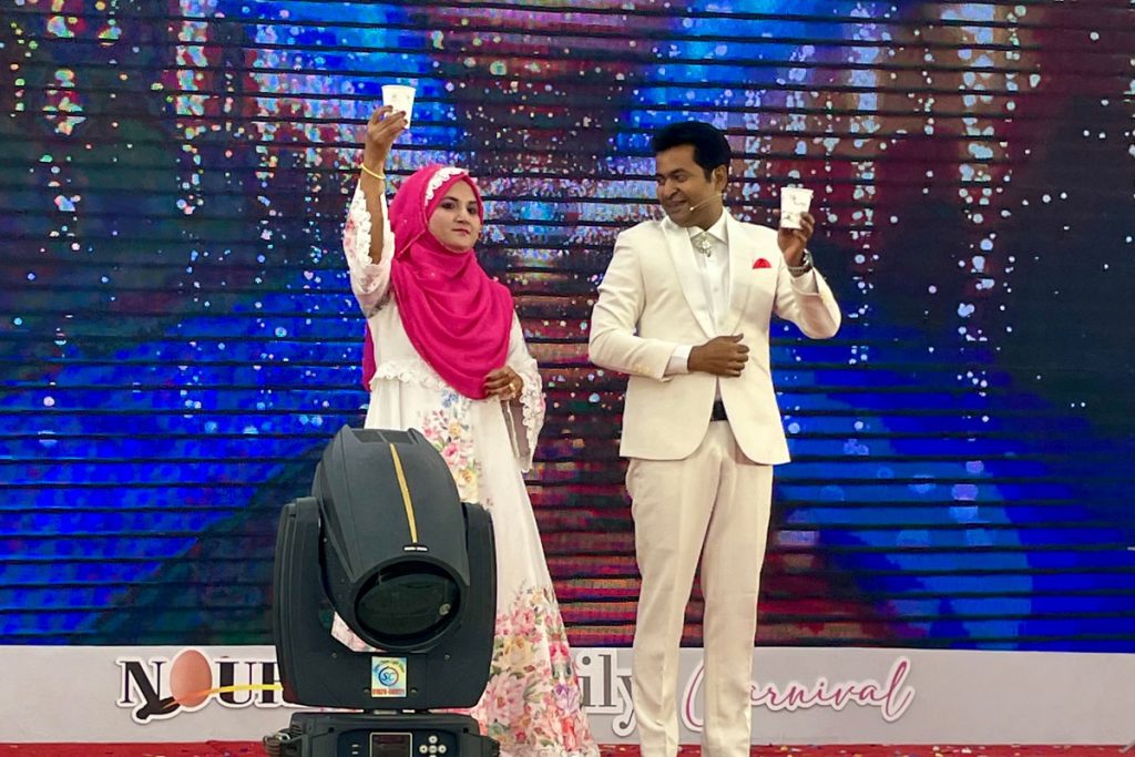 Prince Harun performing a professional magic show in Bangladesh