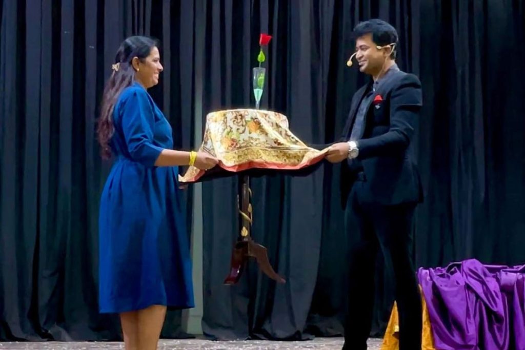 Prince Harun performing grand stage illusion show in Delhi India